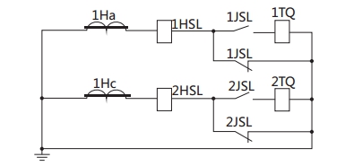 JSL-24繼電器構成的去分流操作機構的保護原理圖